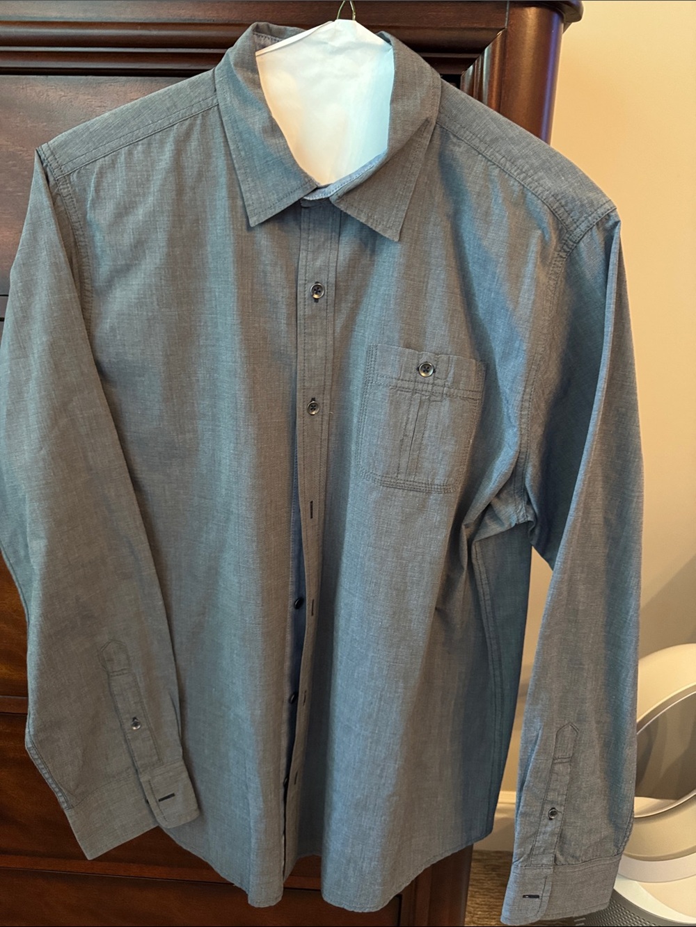 Men's Long-Sleeve Dress Shirt in Slate Gray